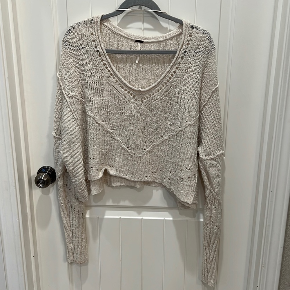 Free people cream oversized sweater